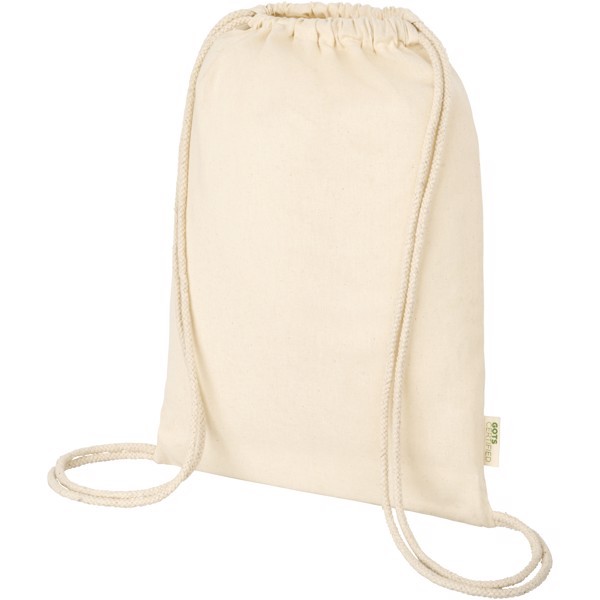Orissa 5L Biodegradable Organic Cotton Drawstring Backpack 100 G/m² with Cord Eco-Friendly Zaino