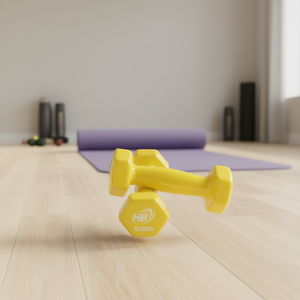 0.5KG Yellow Glossy Coated <b>Hexagonal</b> <b>Dumbbells</b> - Product Image 2