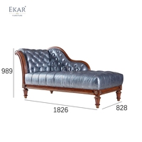 Banc de bout de lit en cuir capitonné EKAR Sovereign |   Chaise longue de style américain de luxe