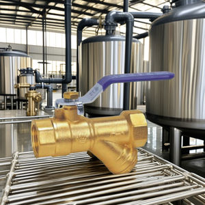 Haute qualité laiton robinet à boisseau sphérique filtre usine vente en ligne Chine filetage Standard eau <span class=keywords><strong>gaz</strong></span> température normale activation manuelle - Product Image 4