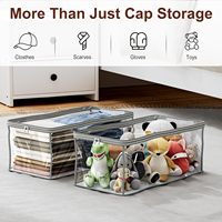 Bolsa de Almacenamiento para Gorras de Béisbol KUYUE, Transparente, con Capacidad para 24 Gorras, Organizador de Gorras de Béisbol para Armario, Plegable
