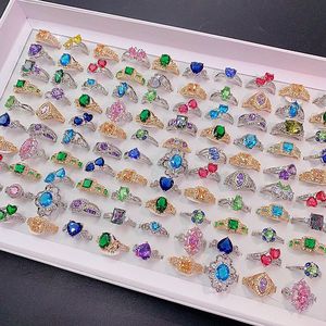 Wholesale Kaining OA701 Luxury Vintage Fashion Jewelry Mixed Full Copper Colorful <b>Rings</b> Women Exaggerated Bulk Gold Plated <b>Large</b> - Product Image 5