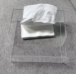 Nuova scatola trasparente trasparente per carta igienica quadrata in acrilico scatola di tessuto per auto scatola di carta velina bagnata
