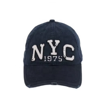 Casquette de baseball délavée et vieillie en coton 100% brodée avec patch lettre vintage marine, style décontracté et ajustable pour homme