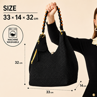 Bolso Hobo de Gran Capacidad Personalizado, Tejido en 3D, Ligero y Lavable, Bolso de Hombro para Mujer