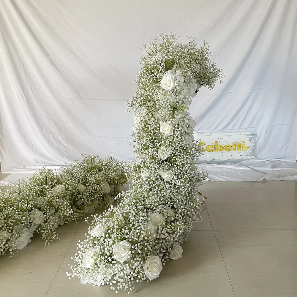 KCRF-084 rose vif fleur coureur mariage/affichage/événement décoration pays mariage Floral chemins de Table Arrangements