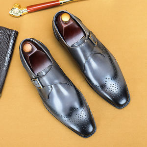 S5028F 2023 High-quality Large-size Hand-rubbed Top-layer Cowhide Business Formal Wear Men's Wedding Shoes - Product Image 1