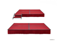 Escenario Plegable Móvil de Aleación de Aluminio y Hierro con Ruedas, Diseño Modular Portátil, Gran Capacidad de Carga, Duradero para Interiores/Exteriores