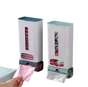 홈 비닐 봉투 주최자 디스펜서 무료 펀칭 추출 가능한 보관 상자 벽걸이 형 쓰레기 봉투 홀더
