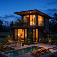 Maison conteneur contemporaine en structure acier pour villas de villégiature, chalets d'hôtes et usage résidentiel