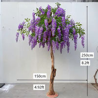 Promo Panas Pohon Wisteria Sutra Buatan dari Kayu Solid Ramah Lingkungan 250cm untuk Dekorasi Dalam Ruangan, Cocok untuk Ulang Tahun