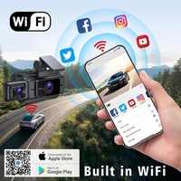 Caméra de tableau de bord WIFI 3 pouces 3 en 1 voiture dvr 3 caméra voiture boîte noire 3 lentilles avant intérieur et arrière caméra de tableau de bord 3 canaux avec wifi dashcam