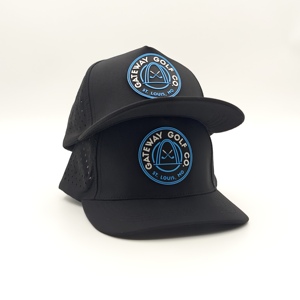 Casquette de golf tactique 5 panneaux unie imperméable avec logo en silicone personnalisé, faible MOQ, OEM, patch en caoutchouc 3D perforé au laser, pour usage urbain actif - Product Image 3