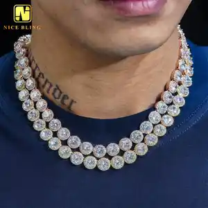 Joyería de rapero de lujo 18K Latón chapado en oro real Diamante grande Zircon Iced Out Cuerda Collar de cadena de eslabones cubanos