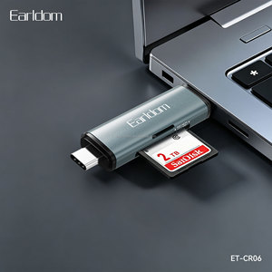 Lecteur de cartes Earldom 3 en 1 prend en charge le transfert de données, avec deux emplacements SD/TF. USB·USB-C· Plug and Play - Product Image 5