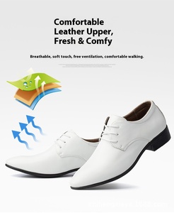 Hombres de <span class=keywords><strong>corte</strong></span> alto 38-44 PU caucho negro clásico Oxford vestido Oxfords Durable capa superior de cuero de vaca zapatos de cuero de los hombres - Product Image 5