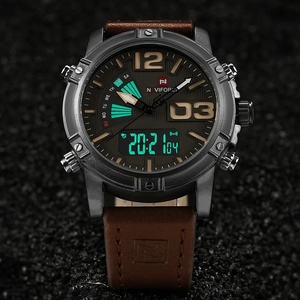 Naviforce 9095 Nf9095 Thời Trang Thạch Anh <span class=keywords><strong>Analog</strong></span> Thể Thao Người Đàn Ông Của Đồng Hồ Da Sang Trọng Không Thấm Nước Đồng Hồ Kỹ Thuật Số Cho Nam Giới Montre Relojes Uhr - Product Image 5