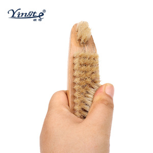 Brosse à chaussures en bois Yinste avec poils de porc pour le nettoyage et l'entretien, manche en bois massif - Product Image 2