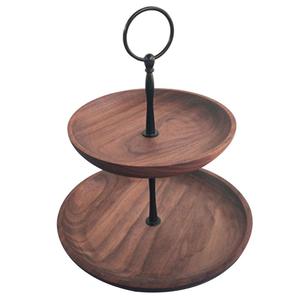 Espositore da Dessert in legno a doppio strato reale retrò in stile europeo di vendita calda - Product Image 1