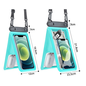 Bolsa impermeable para teléfono de 12 pulgadas transparente con bolsillo interior para uso en exteriores, natación, rafting y playa - Product Image 1