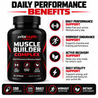 Nutrition sportive à marque privée, Muscle Builder Vegan, avec Ashwagandha et Ginseng pour la force, la récupération et la croissance musculaire