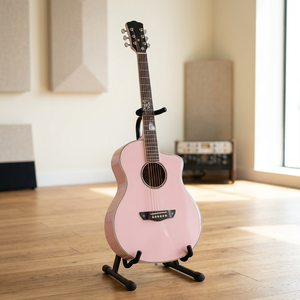 Chitarra Acustica EARTHGRACE DS-Civet con Top in Abete Massello, Manico in Mogano, 39 Pollici, Finitura Lucida, con Risonatore, Collezione Girls, Intarsio Gatto - Product Image 4