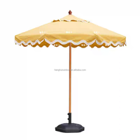 Parasol de plage en bois de qualité supérieure d'Australie avec des franges ondulées et des glands pour le vent, les pique-niques, les voyages, les parasols de soleil pour les mariages