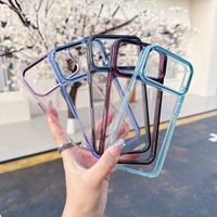 Coque de téléphone transparente en TPU coloré avec cadre d'objectif en métal pour iPhone 18 Pro Max 17 16 15