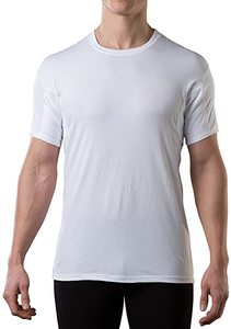 Fast Shipping Men's <strong>Plain</strong> <strong>White</strong> Modal/spandex T-shirt O-neck Sweatproof Undershirt With Underarm Sweat Pads <strong>Tee</strong> - Product Image 6