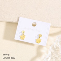 Nouveauté, bijoux tendance, plaqué or 18 carats, acier inoxydable 304/316, pendentif cœur, boucles d'oreilles pour femmes