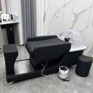 Lit de lavage pour salon de coiffure, lit de lavage semi-inclinable exclusif pour salon de coiffure, lit de lavage rétro et tendance pour salon de coiffure, lit intégré - Product Image 5