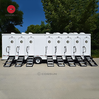 Grande unité de salle de bain préfabriquée de luxe Cabine de douche portable Remorque de salle de bain mobile avec salles de douche Remorque