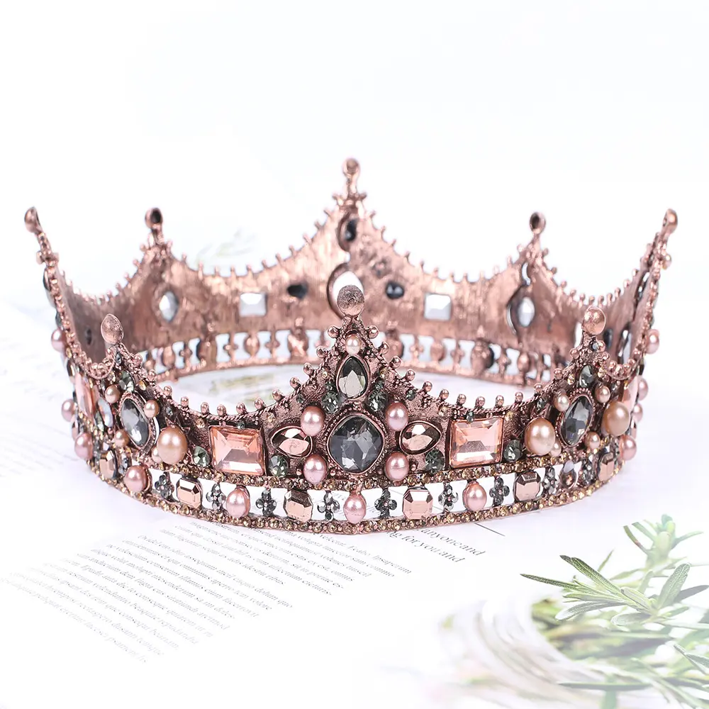 Hot Koop Vintage Diamanten Tiara Bruiloft Sieraden Bruids Kroon voor Bruid