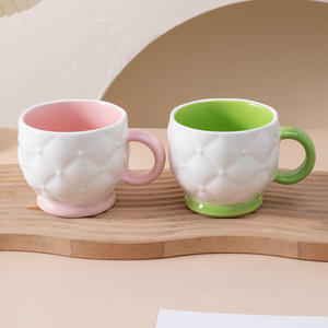 Taza de Cerámica de Color Sólido con Asa, Taza Individual para Uso Doméstico, Regalo, Presente 2025 - Product Image 2