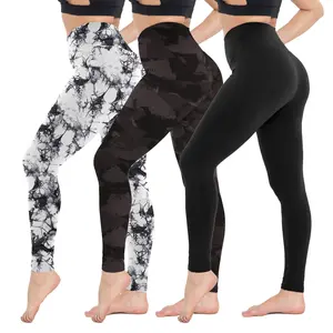 Pantalones de yoga coloridos Leggings suaves de cintura alta con estampado personalizado para correr Ciclismo Yoga Mujeres Lady Girls Leggings personalizados
