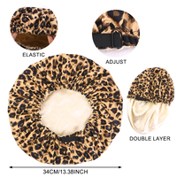 Gorro de Ducha Impermeable de Doble Capa con Forro de Satén para Mujer, con Volantes Ajustables, para el Cuidado del Cabello y Spa, OEM