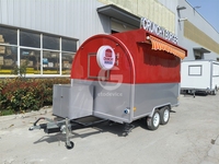 Camion de restauration mobile commercial, camion de crème glacée, de café, de hot-dogs, de snacks, remorque de traiteur, forme ronde, alimentation intégrée