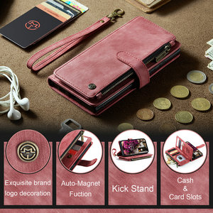 CaseMe étui mobile à fermeture éclair pour iPhone 15 Plus Max 14 13 12 11 étui portefeuille en cuir <span class=keywords><strong>portable</strong></span> pour iPhone 15 étui cartes - Product Image 2