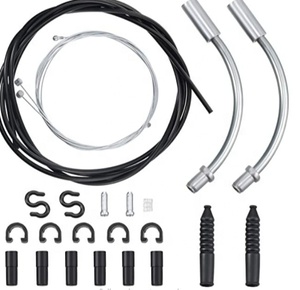 IRONDONKEY Juego de cubierta de <span class=keywords><strong>cable</strong></span> de engranaje de <span class=keywords><strong>bicicleta</strong></span> de acero inoxidable <span class=keywords><strong>y</strong></span> aleación Compatible con bicicletas de montaña BMX Bicicletas para niños Cruceros - Product Image 1