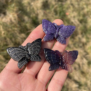 Venta al por mayor de figuras de mariposas de cristal natural talladas a mano, de lapislázuli, amatista y <span class=keywords><strong>aventurina</strong></span>, para sanación y joyería. - Product Image 3