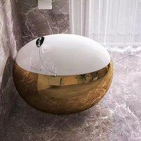 Nouveau design réservoir électrique une pièce moins rond forme d'oeuf capteur automatique intelligent rinçage couleur or toilette intelligente
