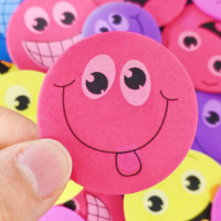 Autocollants en mousse EVA colorés avec expressions positives, emballés en carton pour encourager les commentaires des clients, pour enfants, 48 pièces