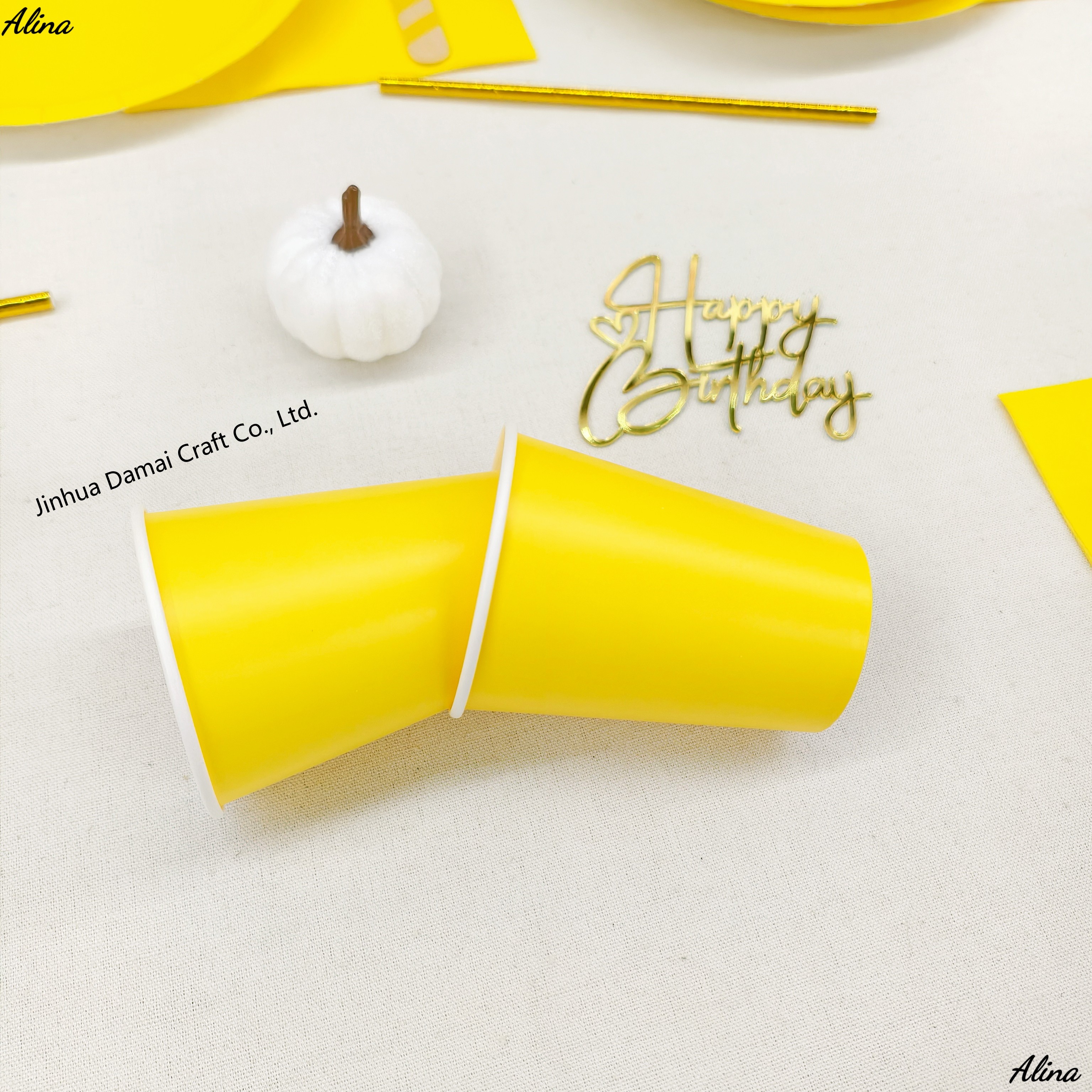 แก้วสีเหลือง 9 ออนซ์ * 10 ชิ้น