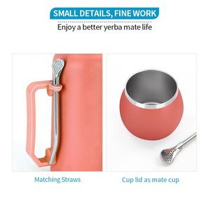 <span class=keywords><strong>Kit</strong></span> de Yerba Mate en acier inoxydable 1,3 L, best-seller |   Bouteille isotherme anti-fuite avec bombilla intégrée et tasse à thé - Product Image 5