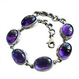 Top Grade Trendy Natural Amethyst Silver Plated Adjustable Charm <b>Bracelet</b> <b>Crystal</b> Fashion Jewelry For Women Handcrafted Jewelry - Product Image 3