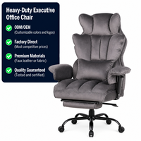 Chaise de bureau de direction ALINUNU à dossier haut avec logo couleur personnalisé, chaise de bureau robuste avec repose-pieds pour usage professionnel