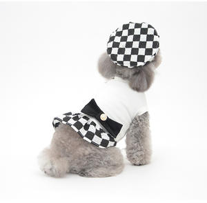 JXANRY printemps <span class=keywords><strong>et</strong></span> été nouveau damier chien jupe jupe pour animaux de compagnie petit chien vêtements chiot vêtements Teddy poméranien - Product Image 2