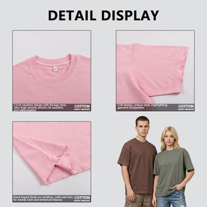 Venta al por mayor, gran oferta: Camiseta unisex de alta calidad, 350 g/m², holgada, personalizada, 100% algodón, tejida, antiarrugas, con hombros caídos, lisa. - Product Image 3