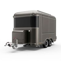Remorque de cuisine mobile style argenté, remorque de vente de nourriture personnalisable pour hamburgers, café et en-cas