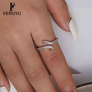Anillo de Pulpo Ajustable de Moda para Mujer, Plata de Ley 925, Anillos Minimalistas con Diseño Oceánico, Joyería Fina de Diseñador Personalizada, Venta al Por Mayor - Product Image 3